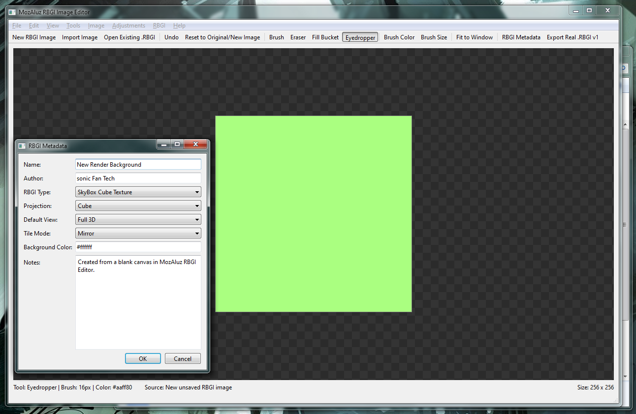 MozAluz RBGI Editor metadata dialog screenshot