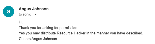 Resource Hacker permission granted screenshot