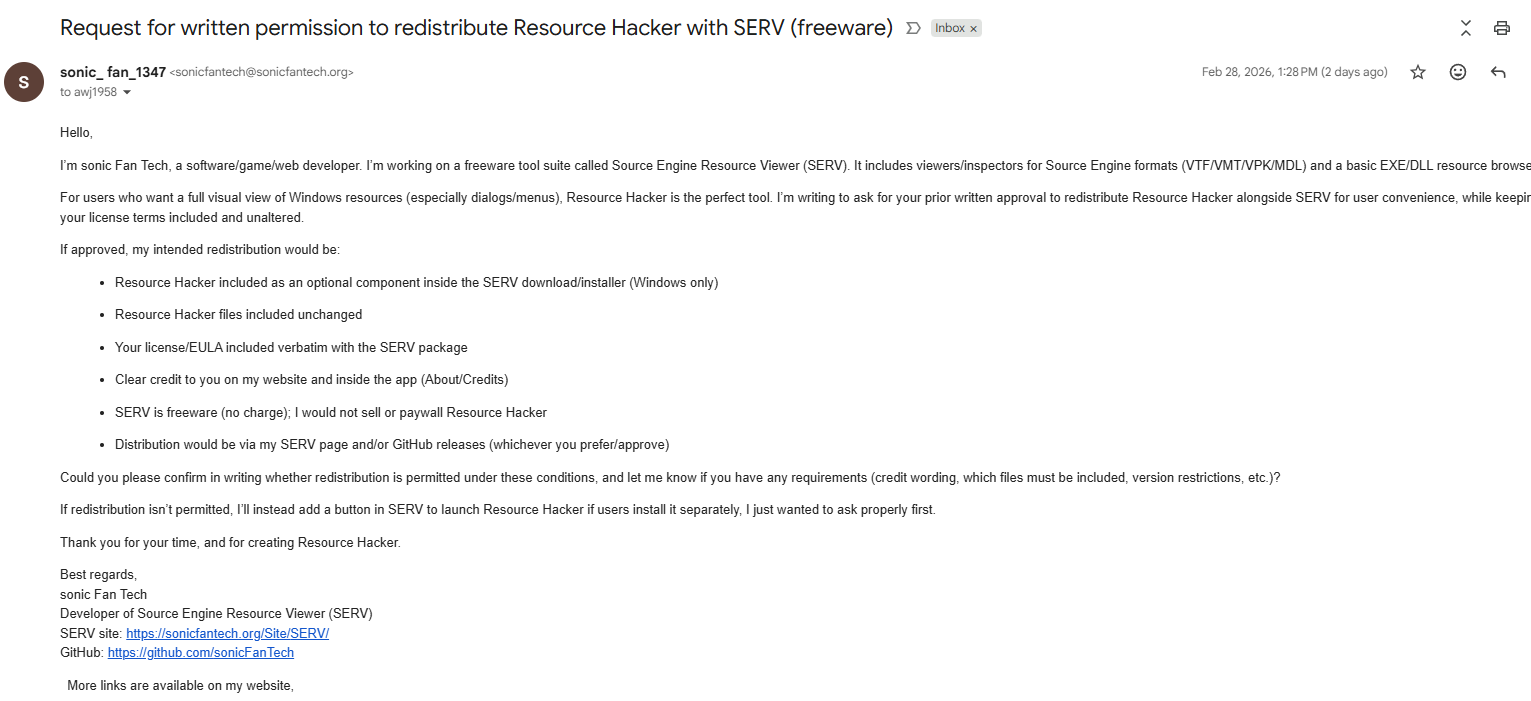 Resource Hacker permission request screenshot