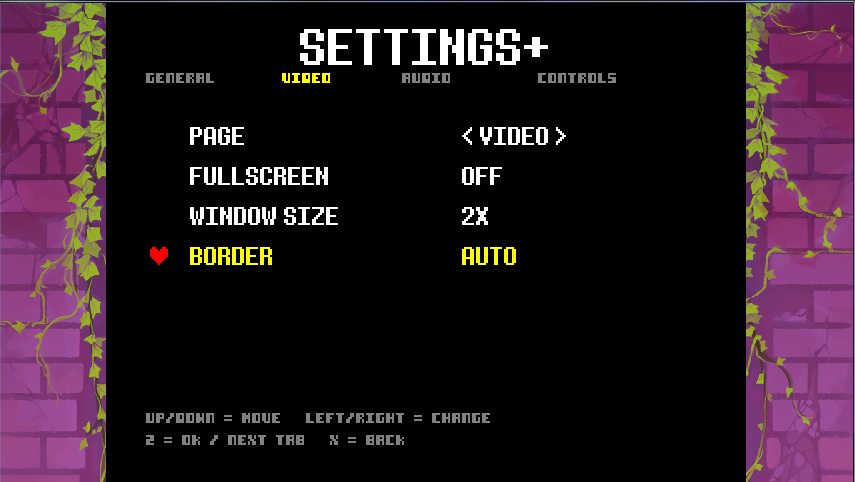 Settings+ title menu screenshot