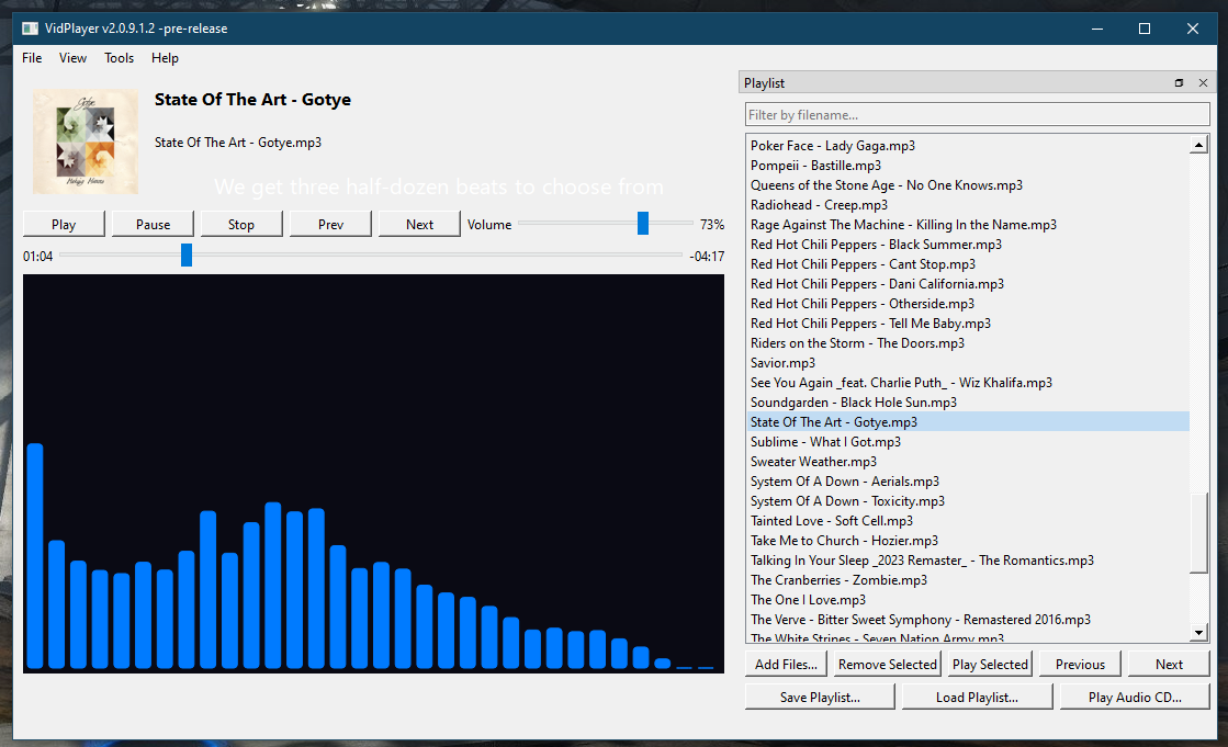 VidPlayer main window screenshot